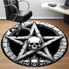 1pc Gothic Skulls Carpet for Office Non-Slip, Round Carpet, Soft & Comfortable, Carpet for Office, Lightweight Round Floor Mat