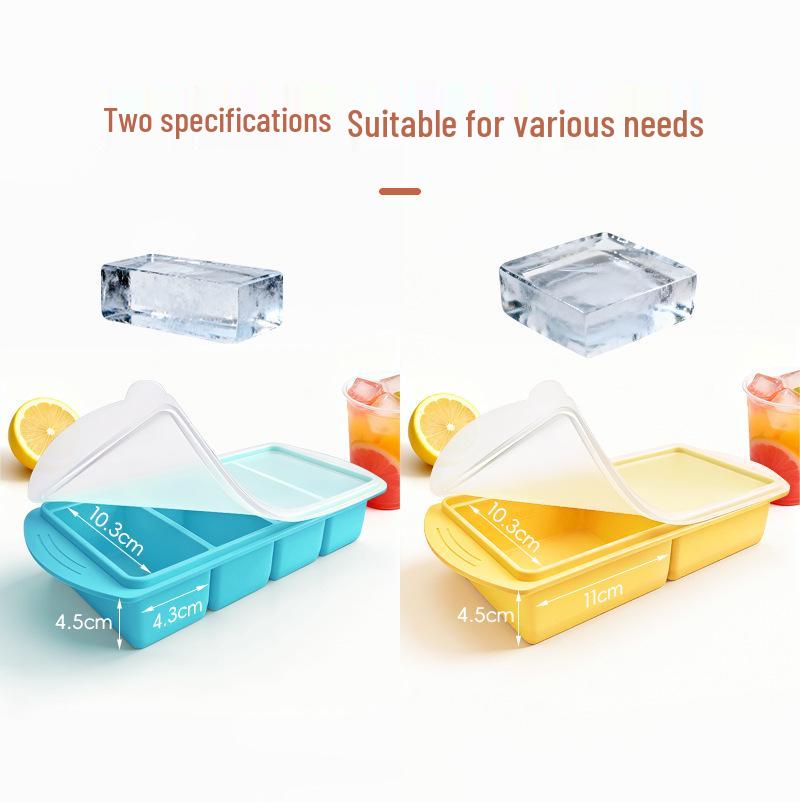Silicone Ice Cube Tray with Lid - Multi-Compartment, Food-Grade Freezing Mold for Ice & Soup