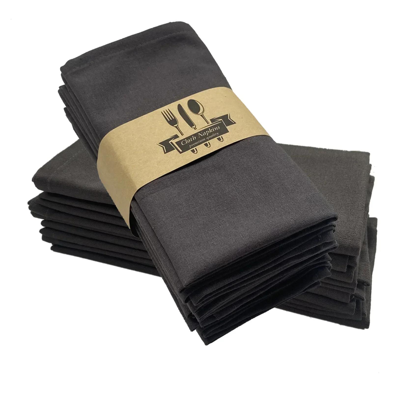 

Салфетки из льна для свадебного ужина, однотонные салфетки для гостиничного стола, сервировочные салфетки для дня рождения, украшения стола, 40x40 см 40x40cm