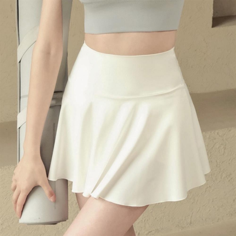 New Arrivals Open Run Women White Sports Flare Mini Skirt