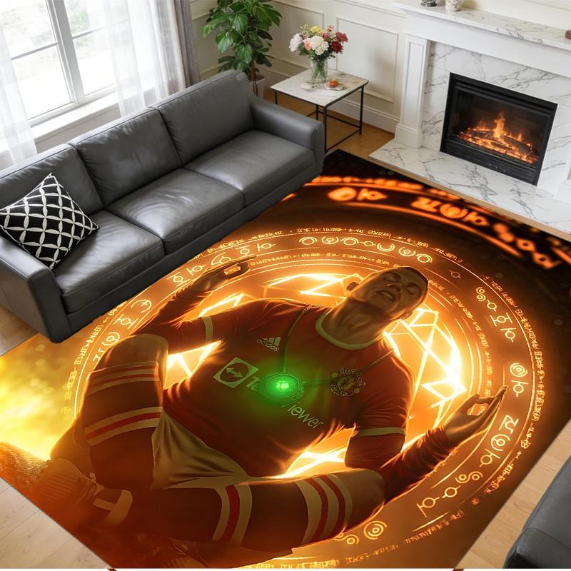 Tappeto Antiscivolo in Velluto di Cristallo, Tappeto Design Cristiano Ronaldo per Interni Soggiorno Camera da Letto Decorazione Casa