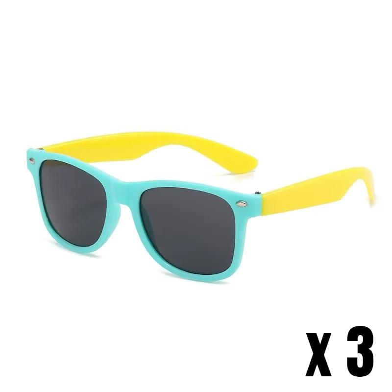 3PCS/Pack Boys Girls Contrasting Colors Square Sunglasses Eyewear Kids Summer Beach Outdoor UV Protection Sun Shades Eyeglasses