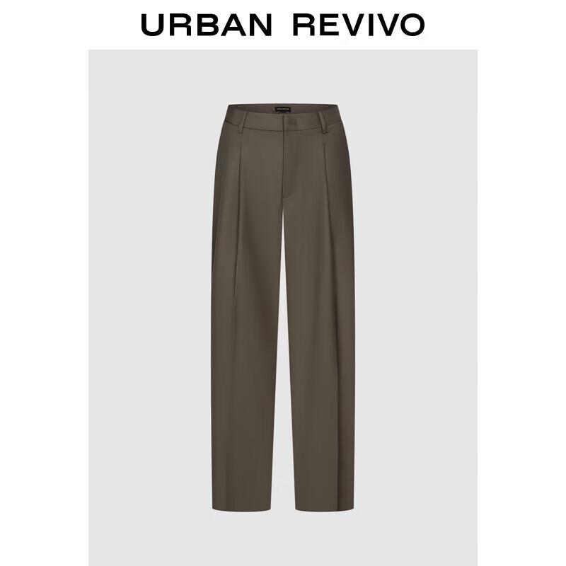 UR 2025 Autumn Women's High-Waist Pleated Tapered Trousers