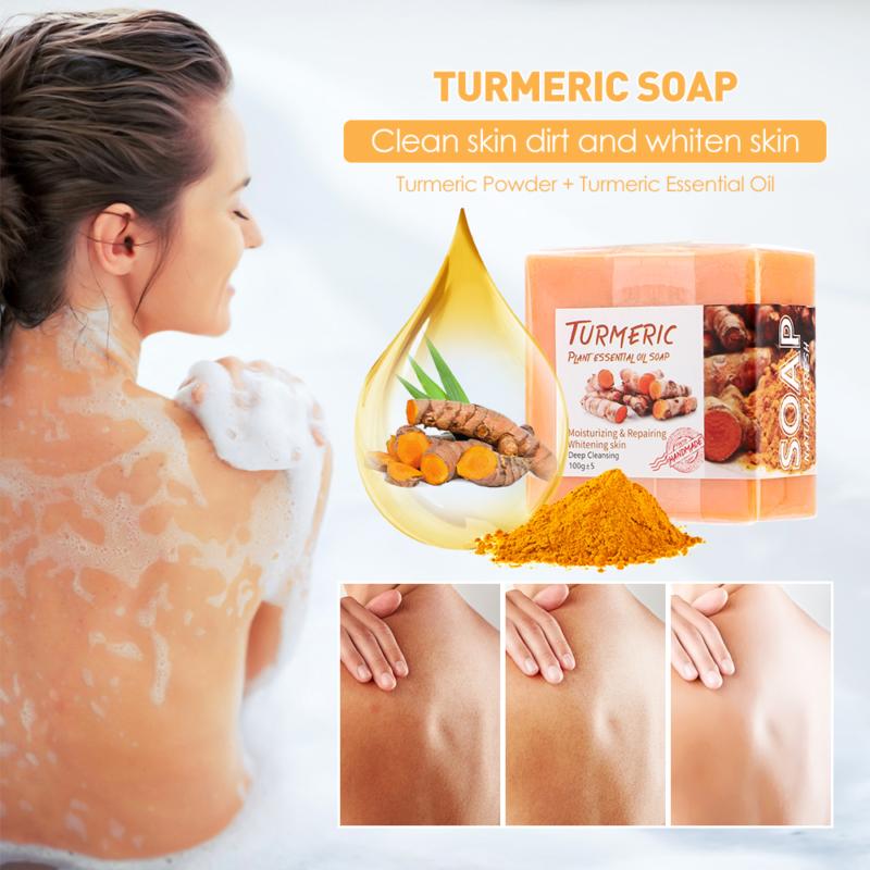Savon au curcuma Crème au curcuma Blanchissant Correcteur d'acné Taches brunes Plus lumineux