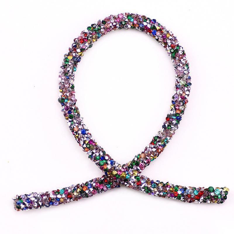 1Yard Rhinestone Tube Trim Resin Cord Sewing Chain for Clothing Shoe Headwear DIY Costume Decoration Applique Craft Accessories
