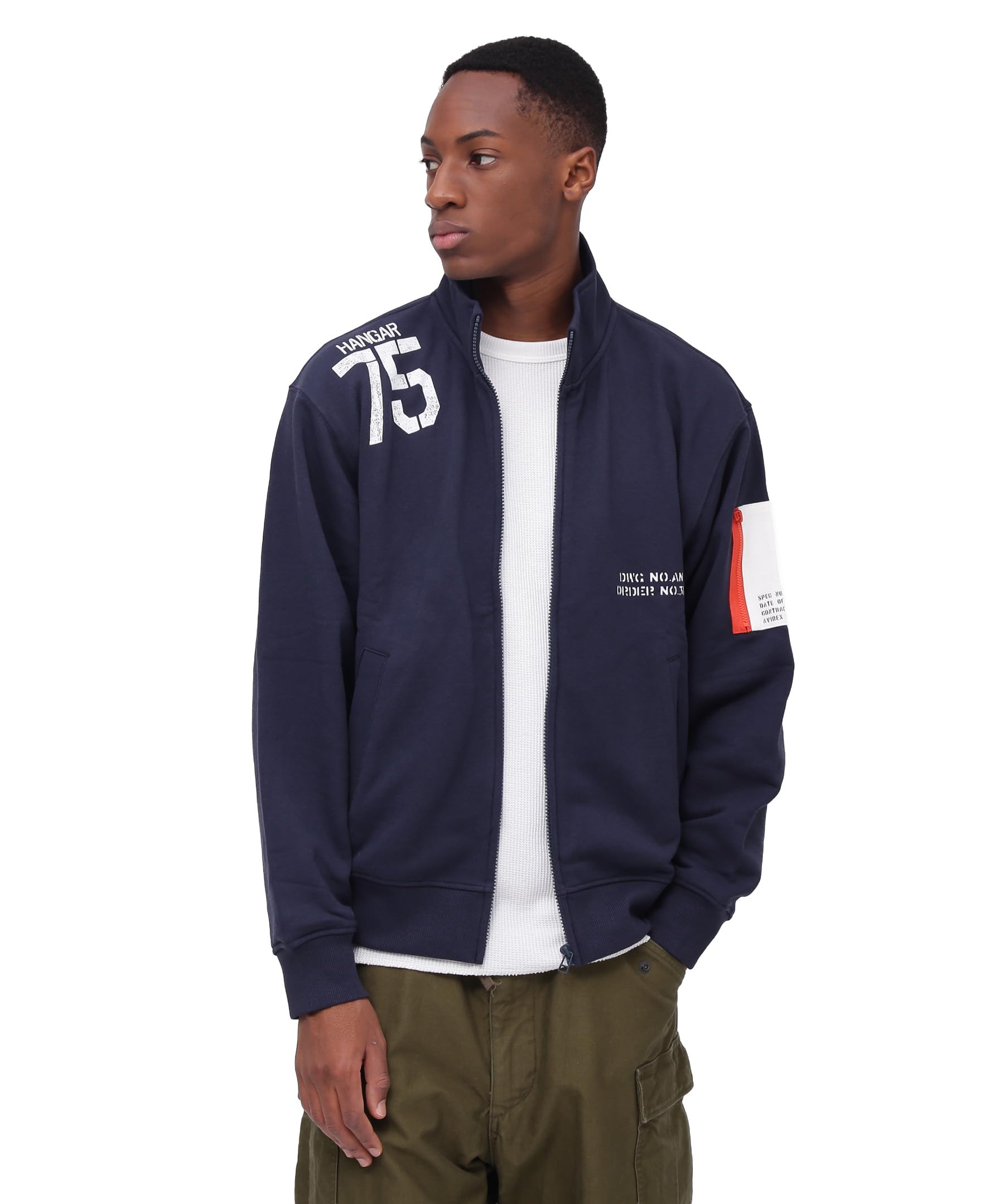 AVIREX WEB&DEPOT Limited REMODEL DESIGN STAND ZIP SWEAT men s XL 120 navy 783-4930015