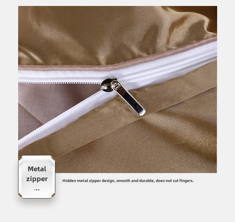 Summer Nude Four-Piece Solid Color Mulberry Silk Bedding Set with Ice Silk Bed Sheet