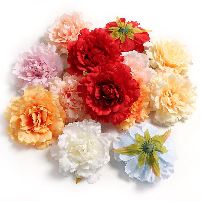 2/5Pcs Peony Artificial Flowers Heads High Quality Home Decor Garland Wedding Decoration DIY Bride Crafts Wreath Accessory
