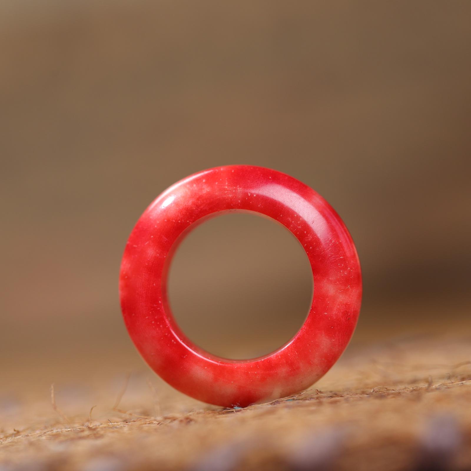 Кольцо-спиннер из натуральной кости яка и Буддийский браслет из бусин из переработанной кости коровы 14-19mm