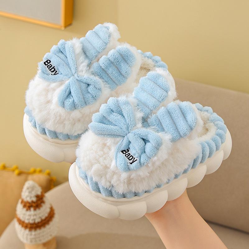 Dziecięce zimowe ciepłe polarowe zagęszczone miękkie podeszwy antypoślizgowe bawełniane kapcie