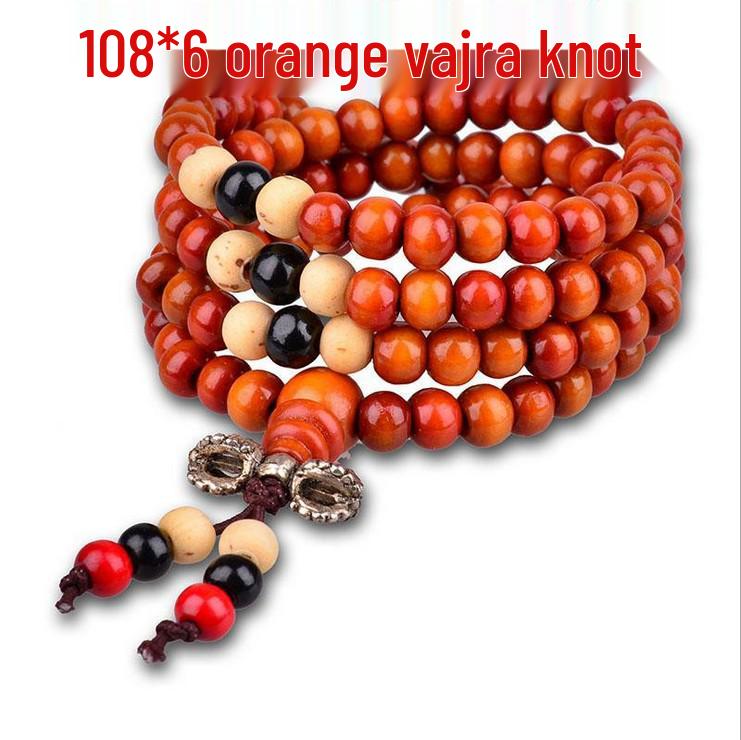 108 Sandalwood Buddhist Beads Bracelet - Fashionable Three-Round Design for Women