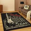 3D Fender Guitar Bass Instrument Music Logo Carpet Rug for Bedroom Living Room Sofa Doormat Home Decor,Area Rug Non-slip Gift