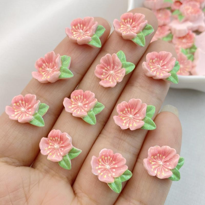 

20Pcs New Cute Resin Mini Flower Series Flat Back Manicure Parts Embellishments For Hair Bows Accessories