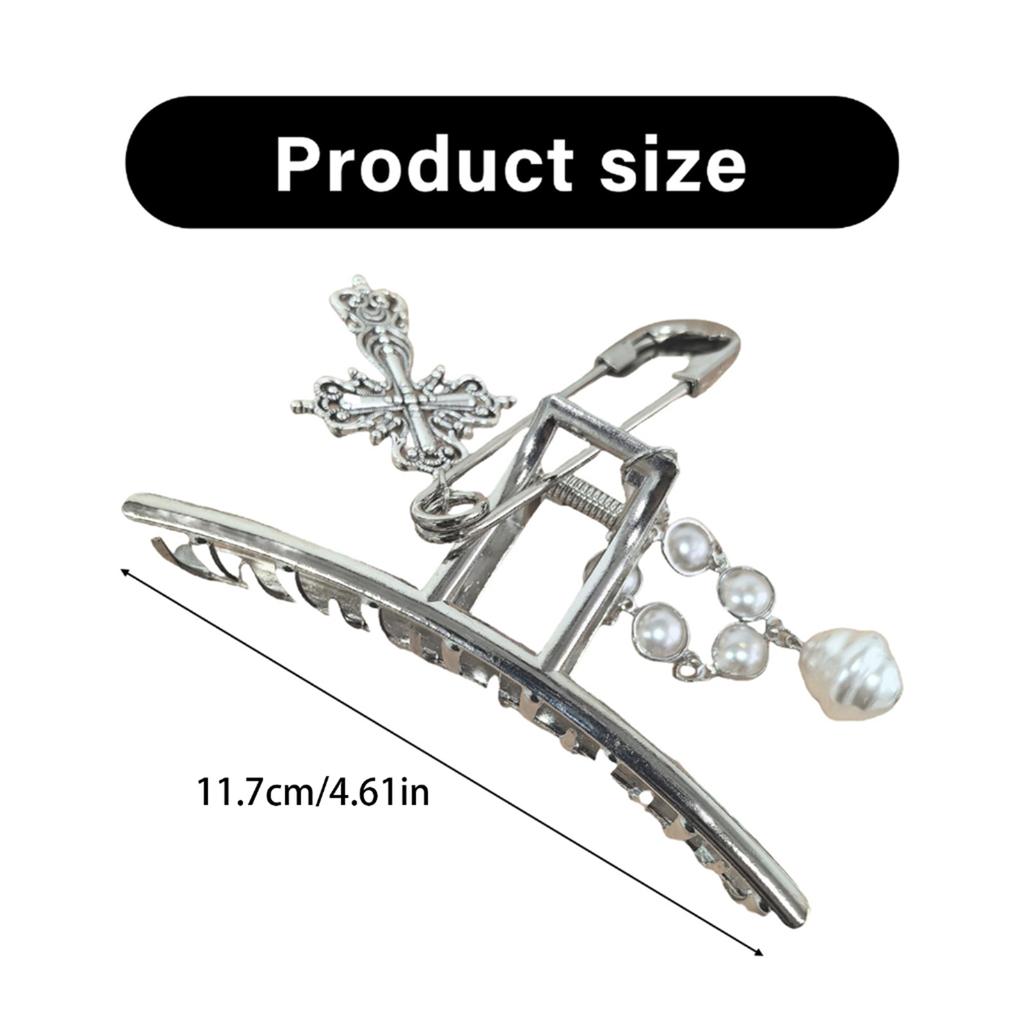 Y2K Metallic Hair Clip With Cross and Coold Pin Design For Various Hairstyle Party Daily Use Anime Fashion Accessories