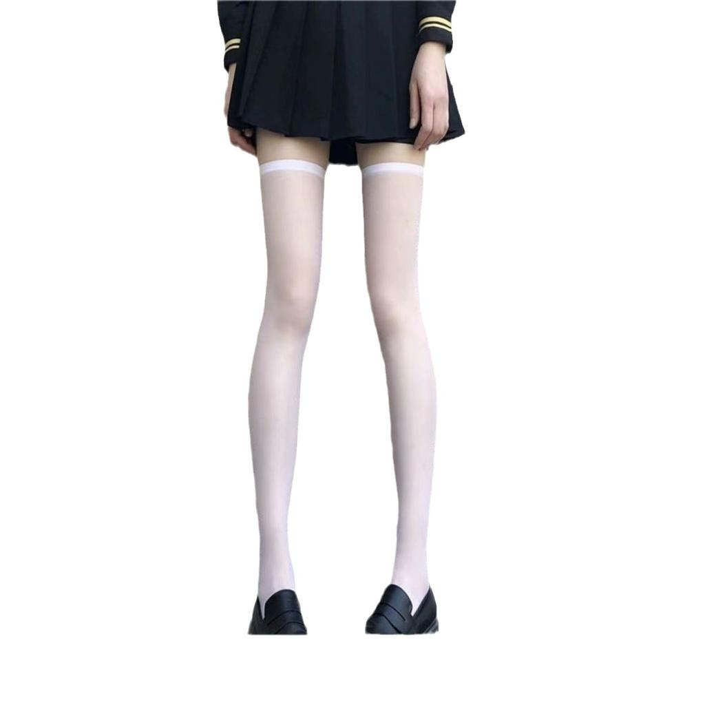 Black Silk Knee Socks Summer Jk Sexy Babes Long Knee Thigh Socks Black Transparent Loli High Socks