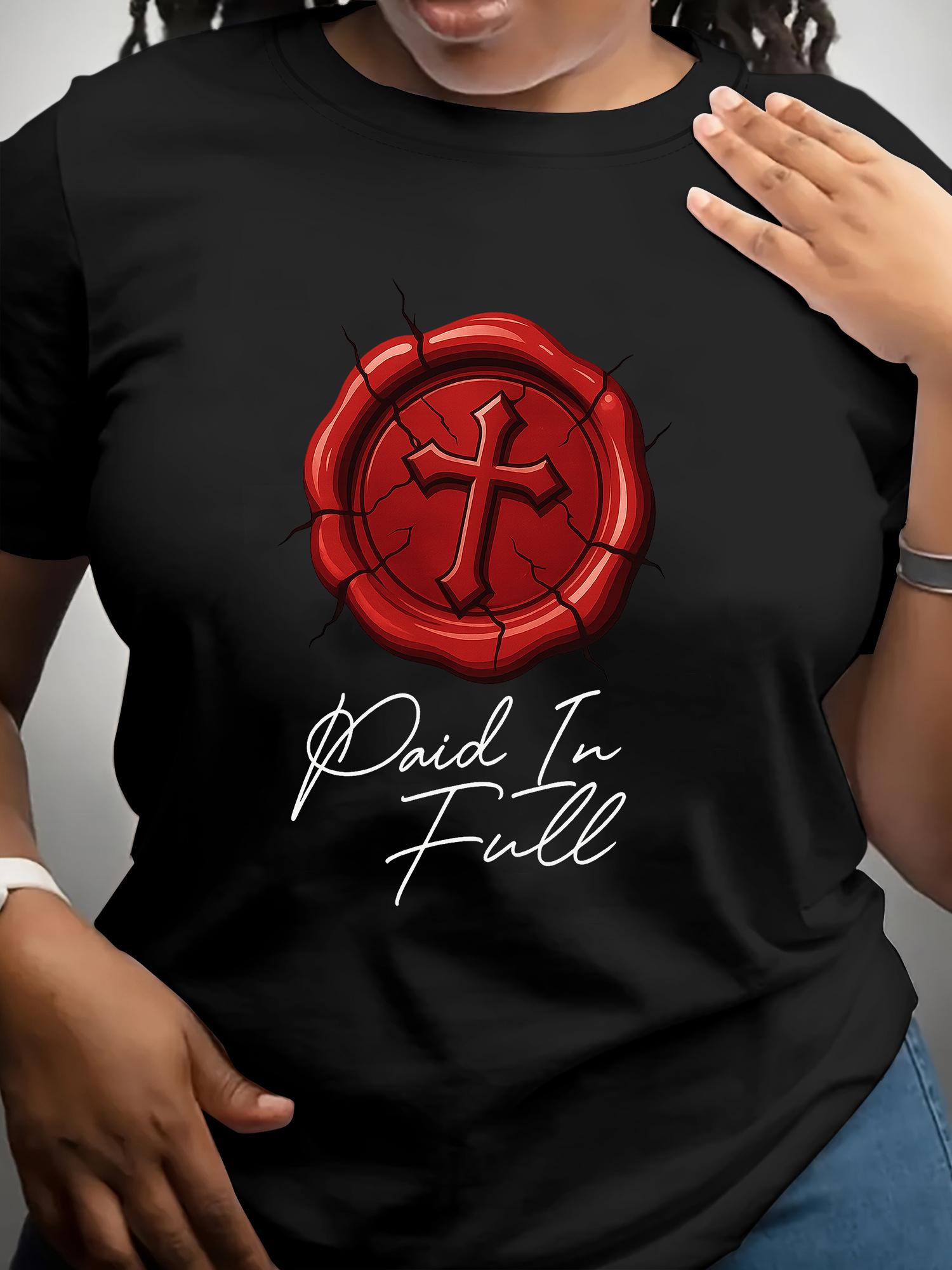 

Printed Cross Women s T-Shirt, Suitable for Daily Wear, Machine Washable, A Casual Short-sleeved T-shirt, A Round-neck T-shirt with Patterned Print 4XL