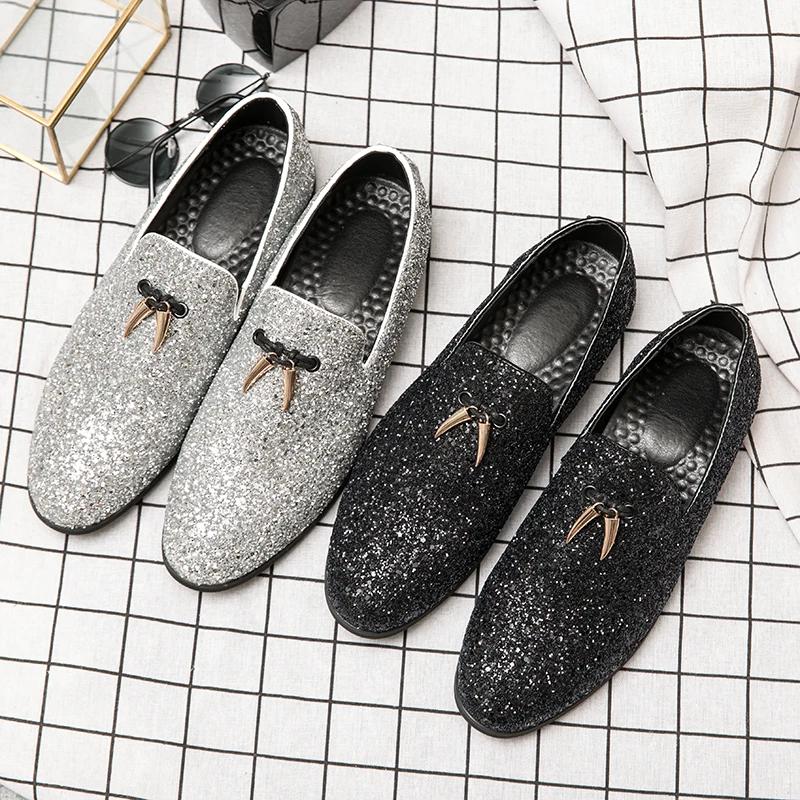 Golden Sapling Party Shoes Men Slip on Dress Flats Men's Formal Wedding Shoes Elegant Male Business Casual Loafers