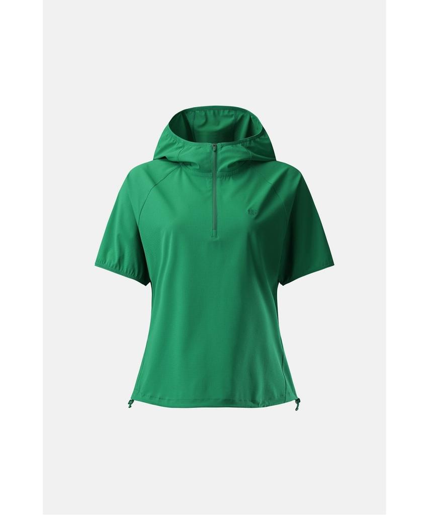 Koolongseupocheu Women'S Air Dot Zip-Up Hoodie Short Sleeve T-Shirt Jktcm26342Gre