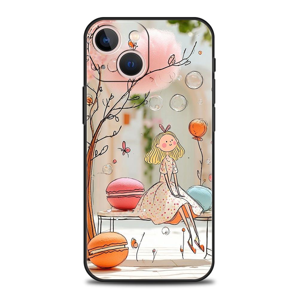 

Cartoon Girl Phone Case Cover for iPhone 17 16 15 14 13 12 11 Pro Max 17 Air Plus Shockproof Soft TPU Shell Fundas Capas Coque iPhone 16 Pro