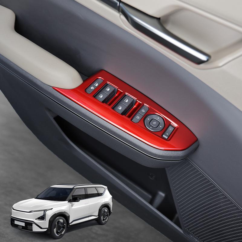 For Kia EV5 2024 2025 2026 Car Tuning Red Window Button Cover Trim Car Interior Decor Accessories LHD