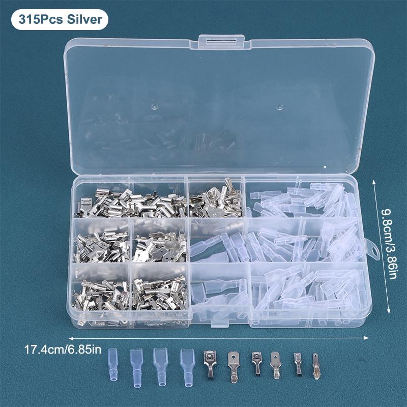 120/270/315Pcs 2.8/4.8/6.3Mm Spade Crimp Terminals Male Female Wire Connector Electrical Terminals Assorted Kit