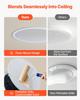 Bluetooth Ceiling Speakers, 165.1 mm, In Ceiling & In-Wall Speaker System with Amplifier, 2-Way, for Damp Humid Placement, Home Theater, Covered