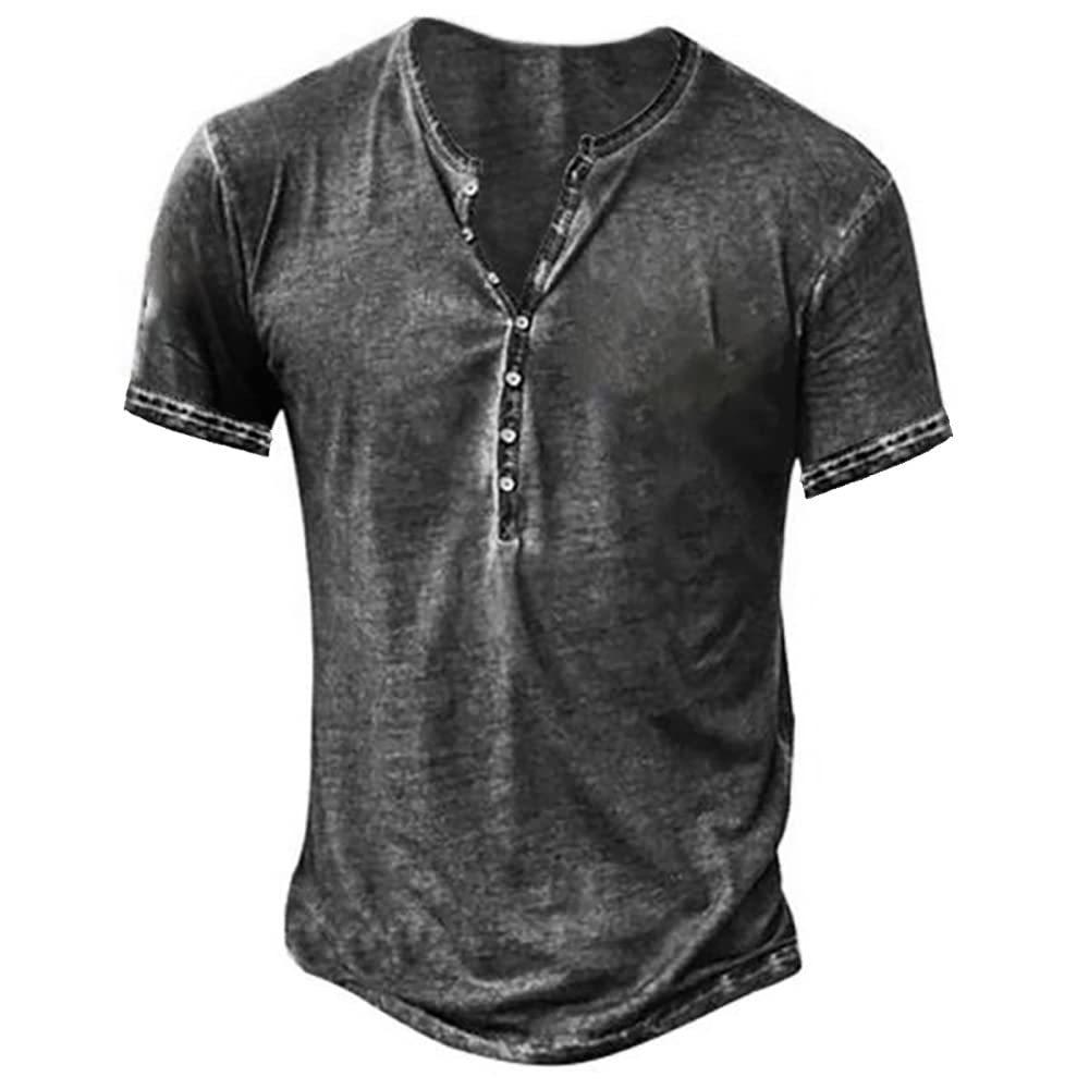 2024 New Retro V-Neck Men's Fashion Casual Short Sleeve Cardigan