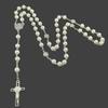 Fashion Handmade Necklace Ladies Imitation Vintage Style Zircon Rosary Beads With Cross Pendant Zircon