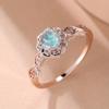 Elegant Rose Gold Color Flower Engagement Rings for Women Jewelry Round Cut White Opal Zircon Ring Wedding Promise Party Decorations