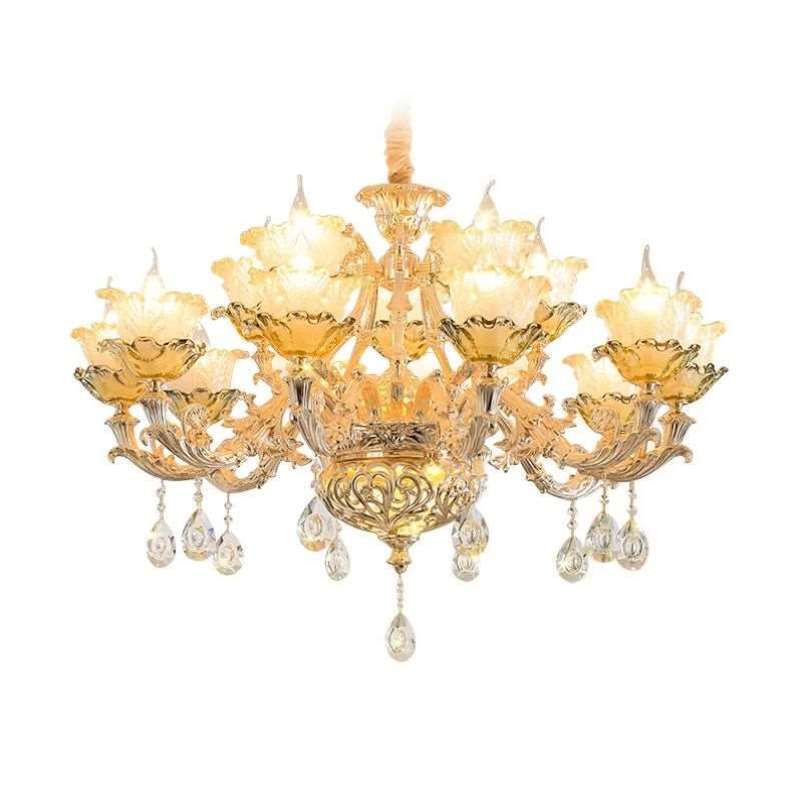 Candelabre europene Vila de lux Candelabru camera de zi Atmosfera simpla Dormitor Lumanare Lampa de cristal Lumini calde pentru restaurant