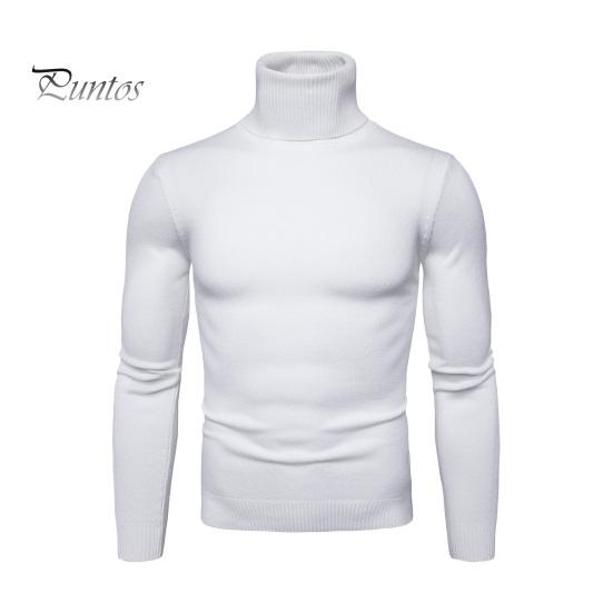 

Мужской осенне-зимний облегающий топ с высоким воротником и длинными рукавами, теплый вязаный свитер больших размеров, повседневная спортивная одежда для сна M белый