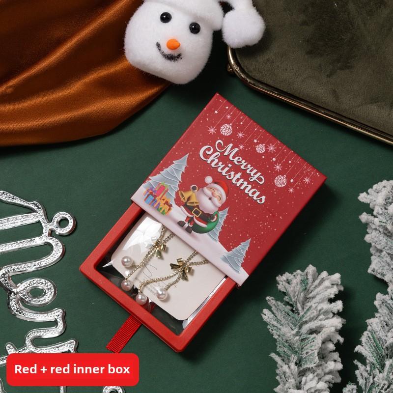 Christmas Ornament Packaging Box Creative Jewelry Suspension Box Badge Brooch Box Cartoon Christmas PE Storage Box