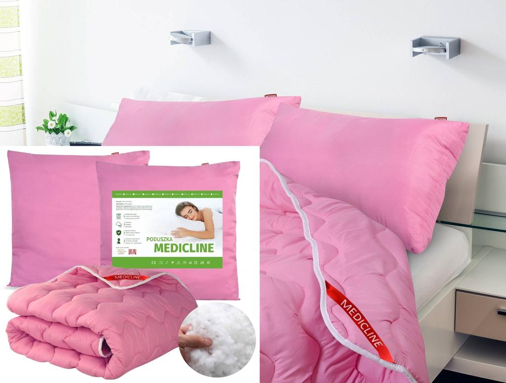 2 Pillows + Duvet Set All Season Pink Microfiber