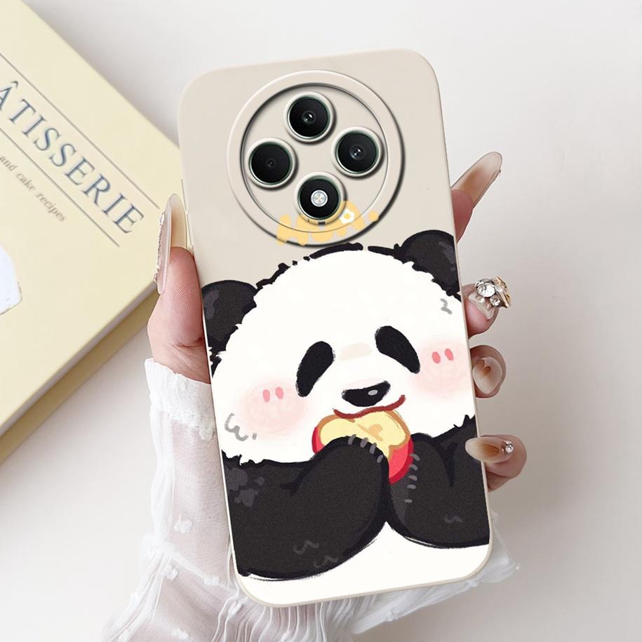For OPPO Reno 12F 5G Case CPH2637 Lovely Panda Rabbit Liquid Silicone Durable Back Cover For OPPO Reno12F Reno12 FS F27 5G Coque