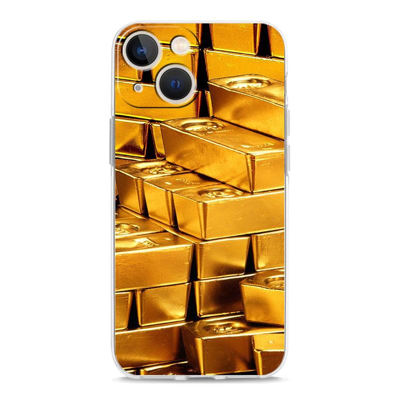 Phone Case For iPhone 17 Cases iPhone Air 16 15 12 13 14 Pro Max 7 8 Plus 16Pro iPhone11 Clear Soft Cover Gold Art