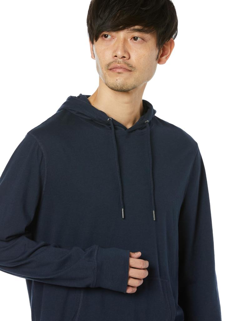 Amazon Essentials Men's Lightweight Jersey Pullover Hoodie, Navy, Size L