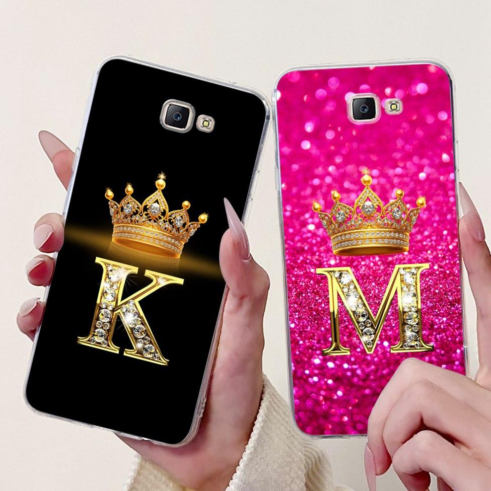 For Samsung J7 Prime Case Clear Fashion Luxury A-Z Letters Soft Back Cover For Samsung Galaxy J7 Prime 2 Phone Case Bumper