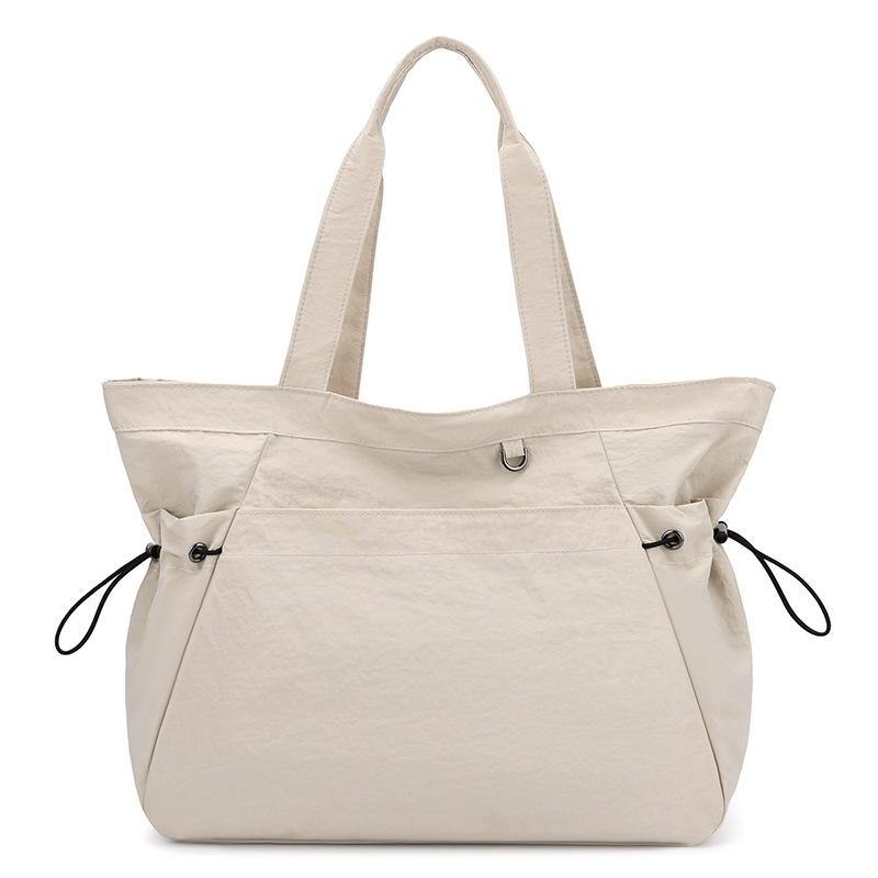 

Большая вместительная сумка-тоут, женская легкая сумка через плечо для поездок на работу бежевый