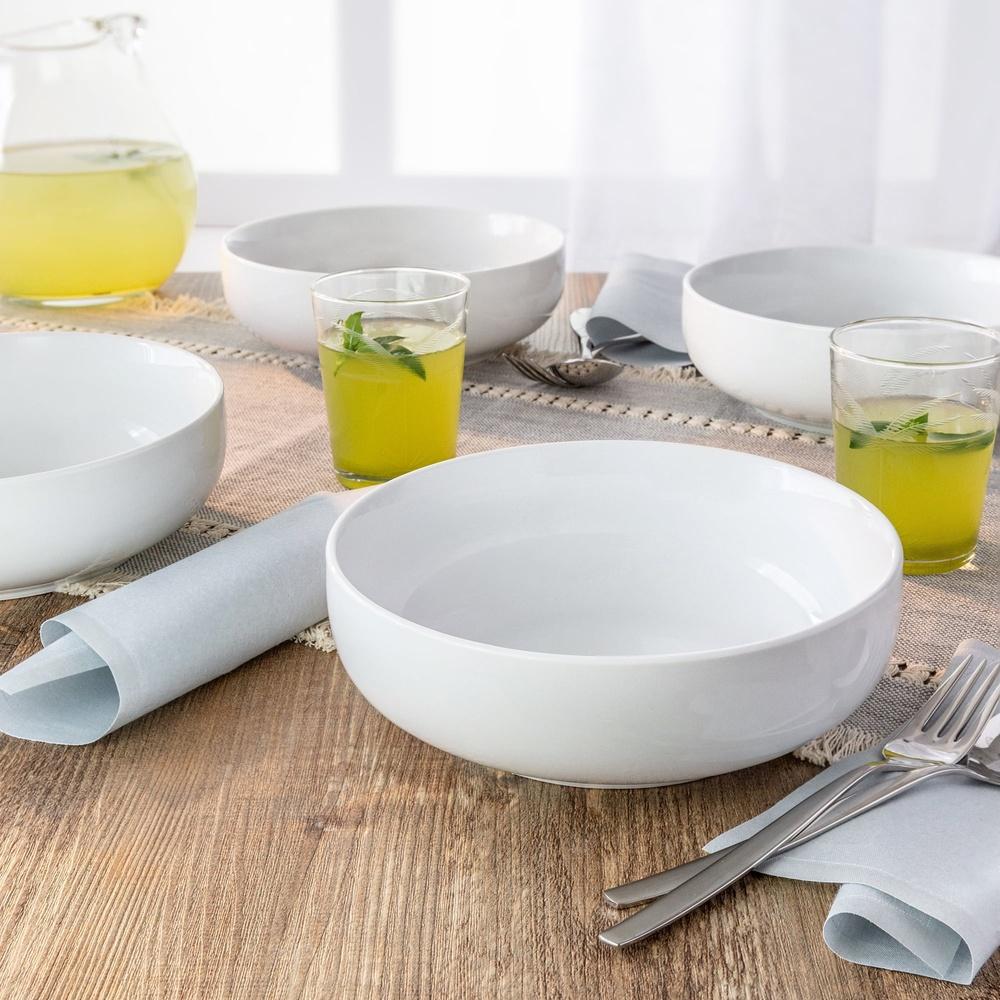 2 Pack White Round Porcelain Serving Bowls Microwave Safe Dishwasher Safe Oven Safe Ideal Salad Soup Cereal Serving