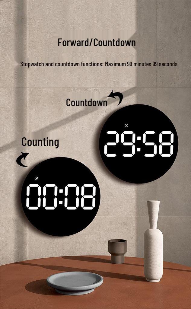 Colorful LED Dynamic Wall Clock: Perpetual Calendar & Simple Decor for Living Room
