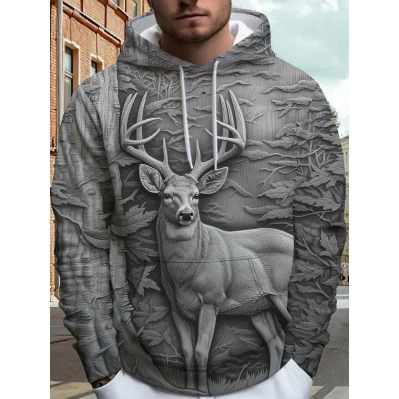 Men's Autumn and Winter 3D Printed Hooded Fashion Versatile Trend Breathable Casual Hoodies & Sweatshirts (men’s)