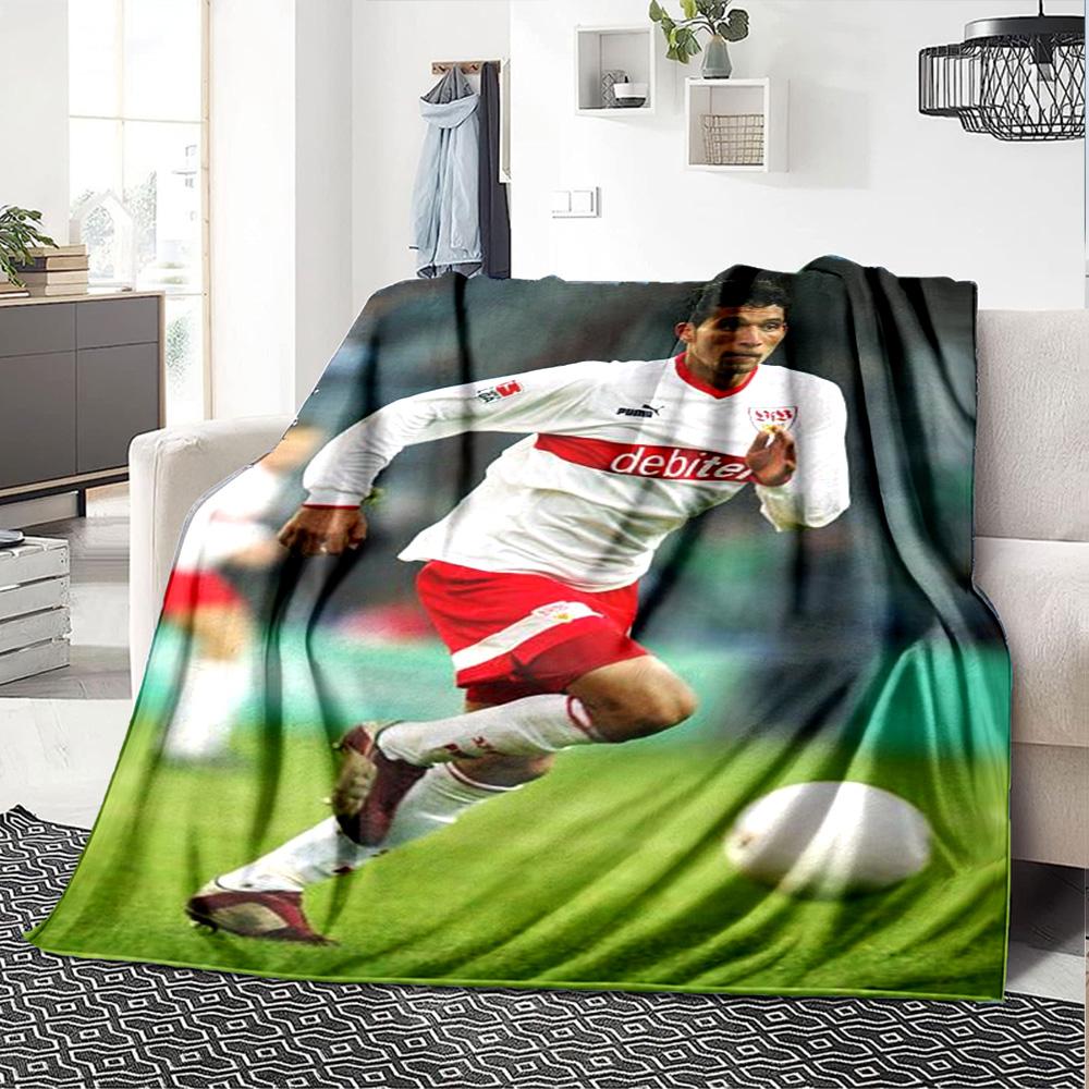 VfB Stuttgart Football Player Flannel Throw Blanket, Soft Warm Sofa Bed Cover, Soccer Fan Home Decor Gift for Living Room Bedroom