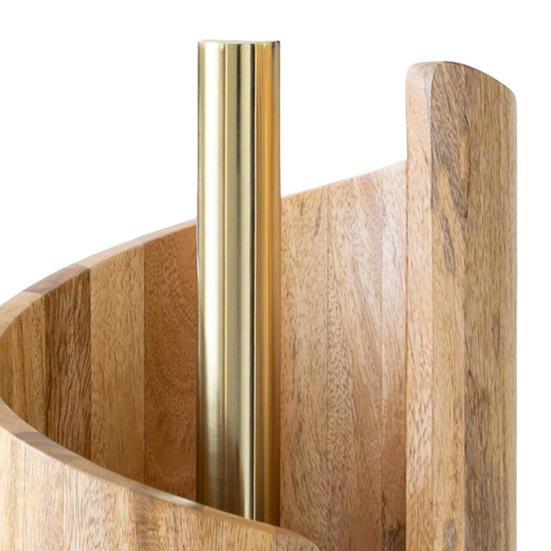 Wood Paper Towel Holder One-Handed Operation Easy Access Paper Towel Stand Farmhouse Kitchen Decor Accessory