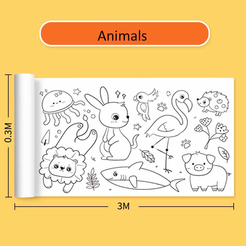 

30*300см Дитячі графіті-сувої Наддовгий рулон паперу для малювання кольоровими олівцями для дитячого садка, розвиваючі іграшки 30cm*3m