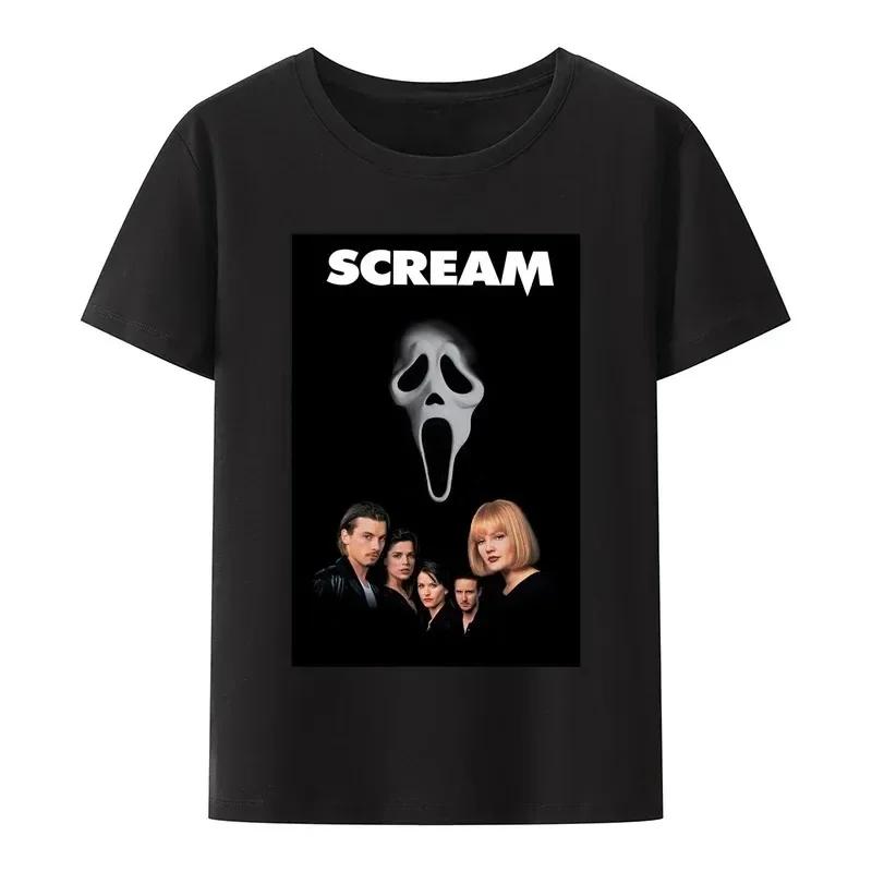 2025 Summer Halloween 100% Pure Cotton T-shirt, Horror Movie Harajuku Graphic Popular Gothic Men's T-shirt