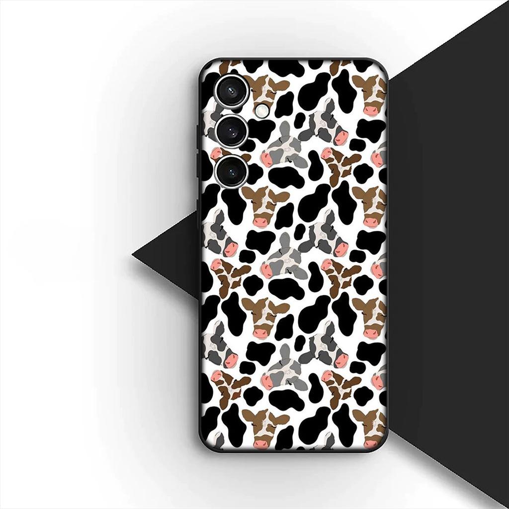 Cover for Samsung Galaxy S10 S8 S9 Plus A33 A34 A31 70 A71 A72 Note 20 9 8 S10E Casing Silicone Phone Case Cartoon Art Cow Print