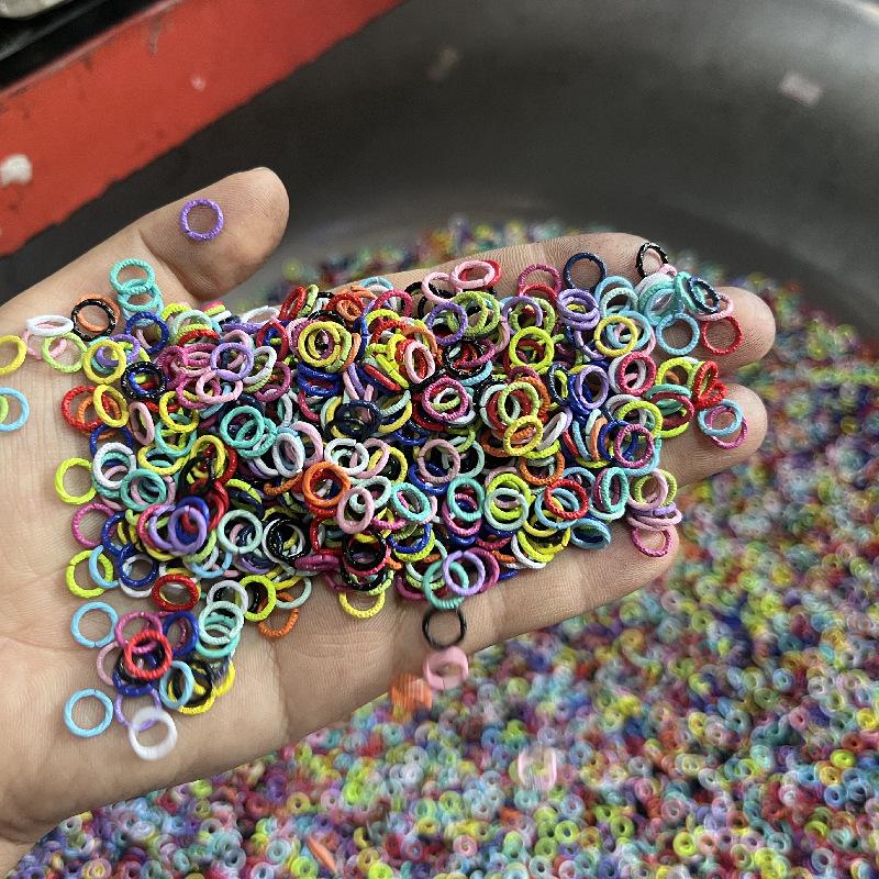 DIY Jewelry Accessories: Colored Baking Paint Embossed Rings (2,000/pack), featuring Round, Open, Single, and Twisted Flower Designs.