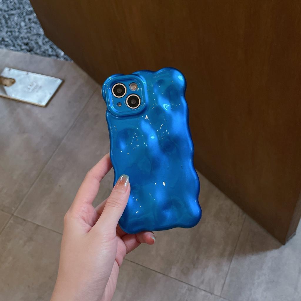 Solid Color Bubble Case for iPhone16Pro Max Mobile Phone Case Apple 17 New 14/13 Electroplating Advanced Sense