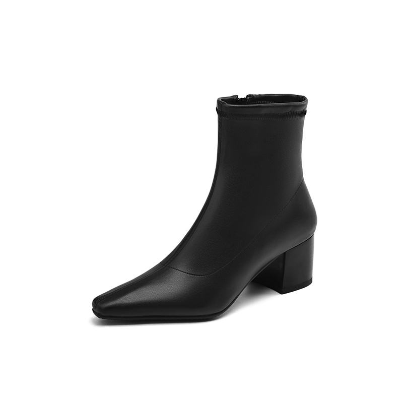 Krazing Pot Mikrovlákno Zimní Střední Podpatky Chelsea Boty Dámské Zip Velikost 43 Street Wear Strečové Kotníkové Boty