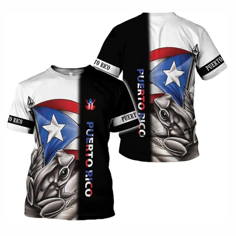 Puerto Rico Flag Graphic T-shirt Men 3d Printed T Shirt Children Short Sleeves